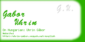 gabor uhrin business card