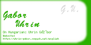 gabor uhrin business card